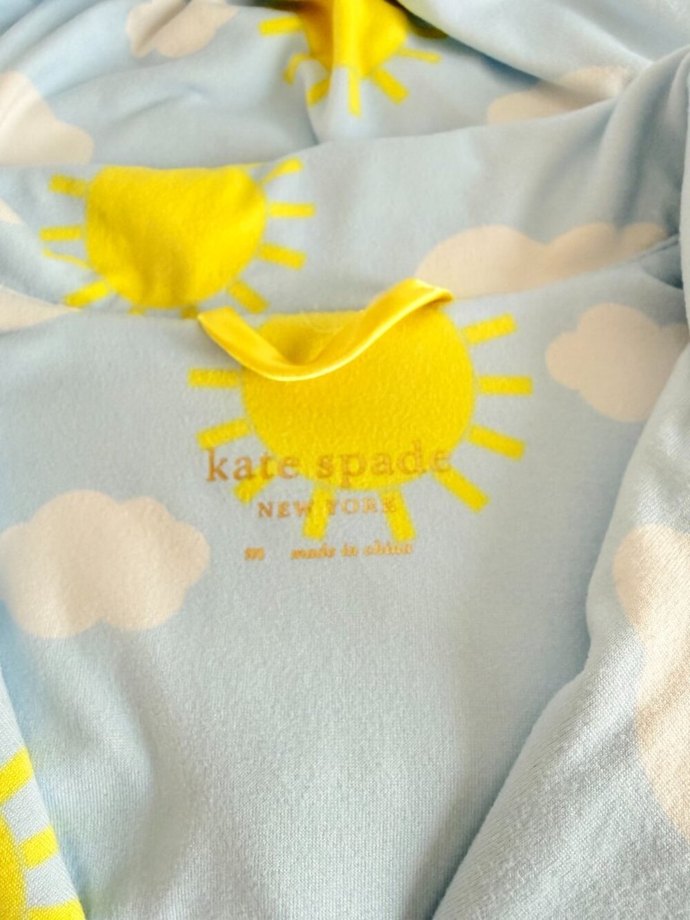 Kate Spade New York Sun & Clouds Pajama Set Women's Short Sleeve Shorts Blue - Picture 2 of 8